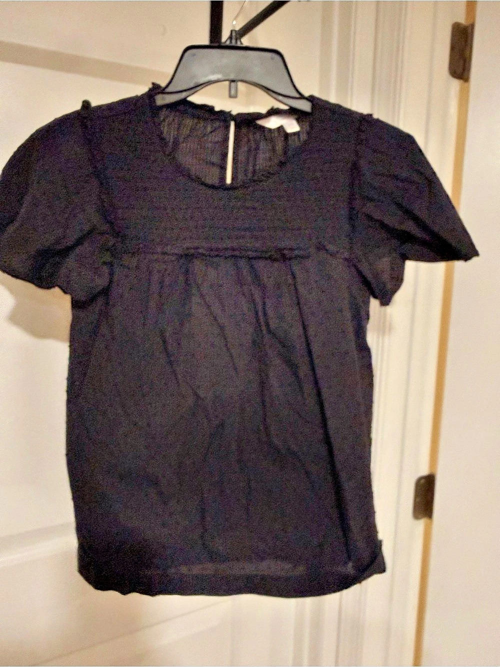 Lauren Conrad Black Cotton Blouse Size XS Like New